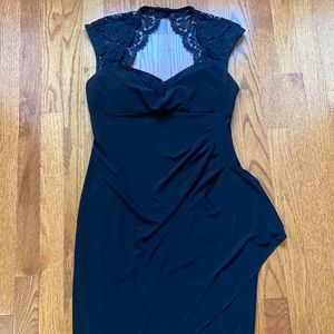 Black Peep Back Lace Dress